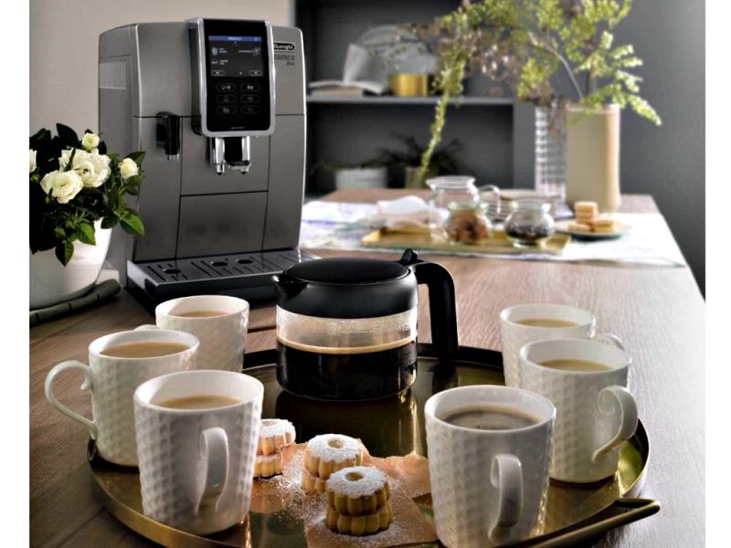 DeLonghi Dinamica Plus ECAM370.95.T | Kaffeevollautomat | 3,5" TFT Touch Display | Latte Crema System | 19 bar | Farbe: Titan DeLonghi Dinamica Plus ECAM370.95.T | Kaffeevollautomat | 3,5" TFT Touch Display | Latte Crema System | 19 bar | Farbe: Titan